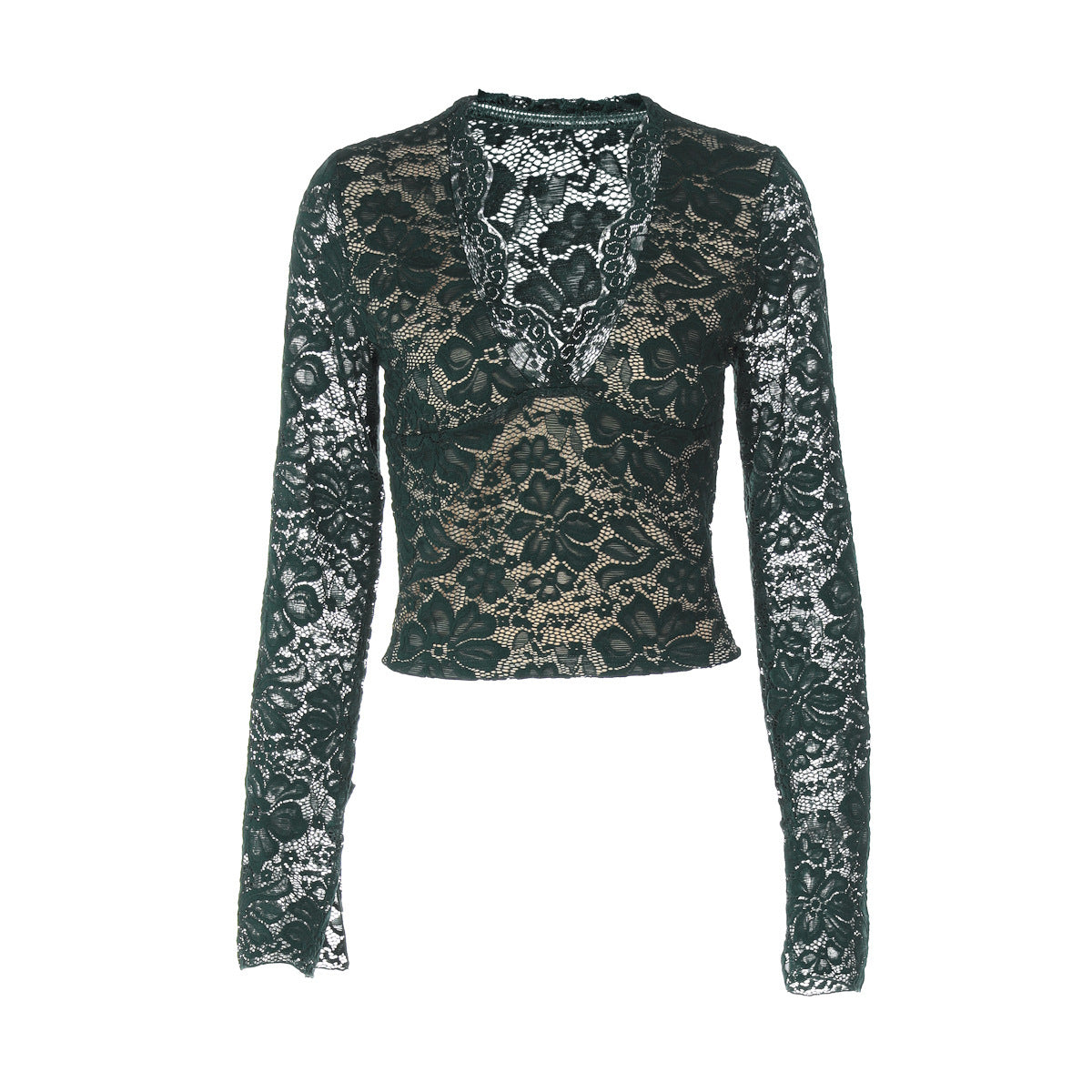 Women's Sexy Pure Hot Girl Sheer Long Sleeve Top