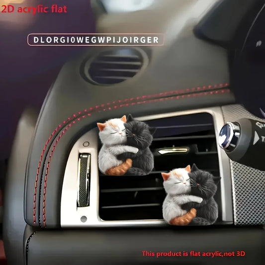 Cute cuddle cat perfume diffuser, car air freshener clip, car air conditioning vent decorate the car interior
