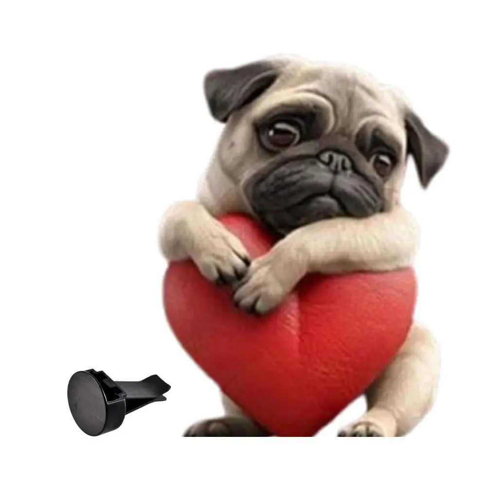 Cute Pug Acrylic Car Air Vent Fragrance Weightlifting Dog For Car Vent Aromatherapy Perfume Diffuser Fashion Interior Decor