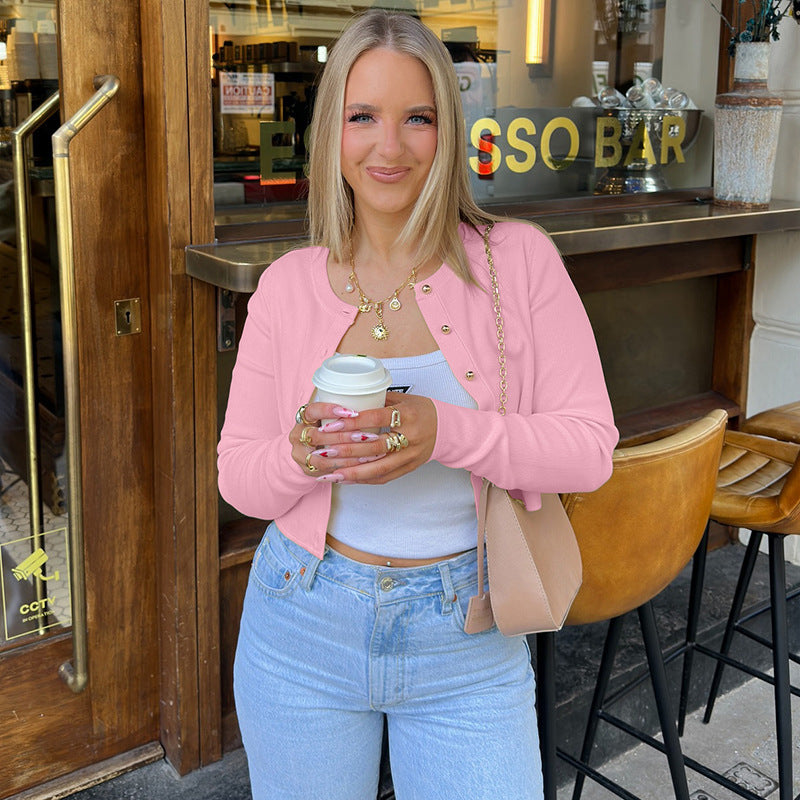 Women's Solid Color Slim Fit Long Sleeves Top